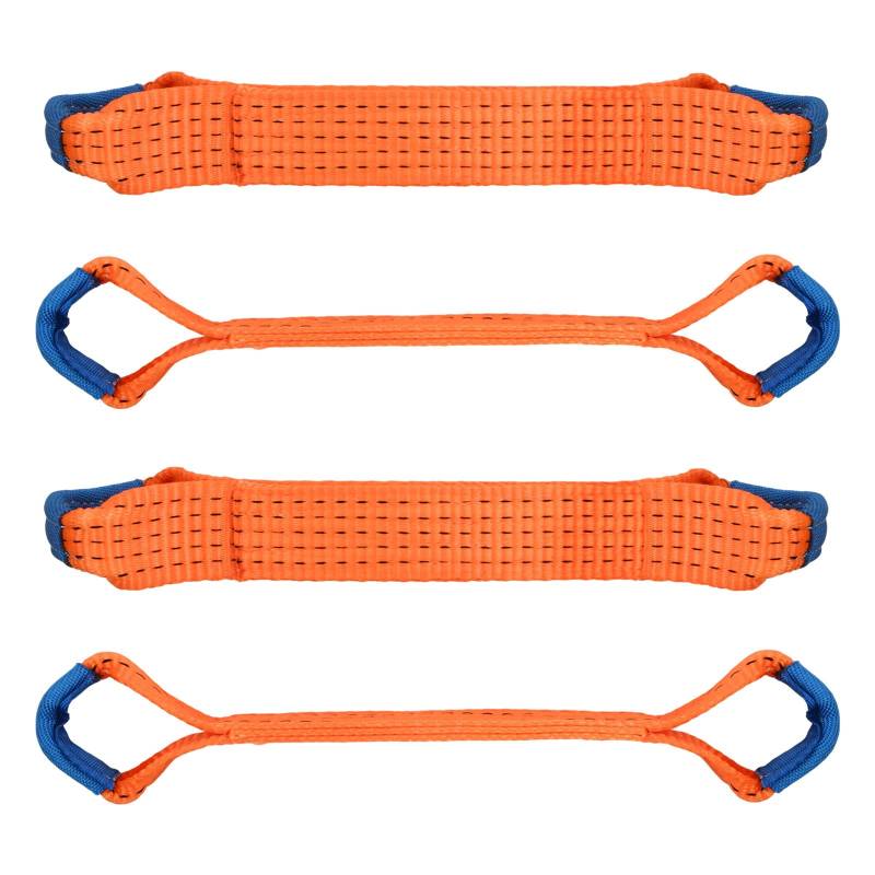 Rundago 4 Stück Orange Abschleppseile für Pkw LKW, 5 cm x 40 cm, 5000 kg Tragfähigkeit, Polyester von Rundago