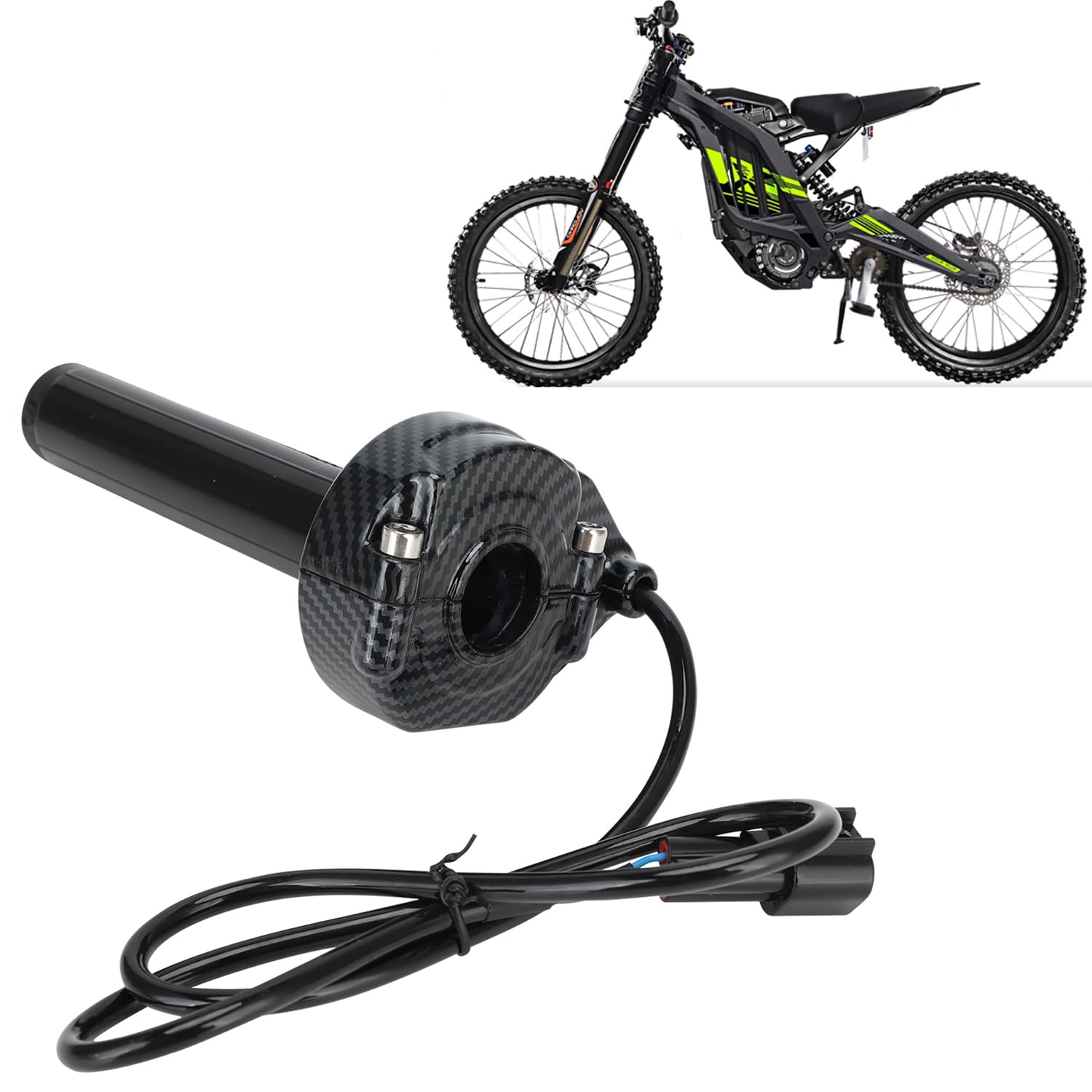 Motorrad Gasdrehgriff,Drehgas Beschleunigergriff Lenkergriffe Gasgriff für Sur Ron Light Bee Sur-Ron X/S Elektrofahrrad-Karbonfasermuster Motorrad Gasdrehgriff,Drehgas Beschleunigergriff Lenkergriffe Gasgriff für Sur Ron Light Bee Sur-Ron X/S Elektrofahrrad-Karbonfasermuster von Runfarr