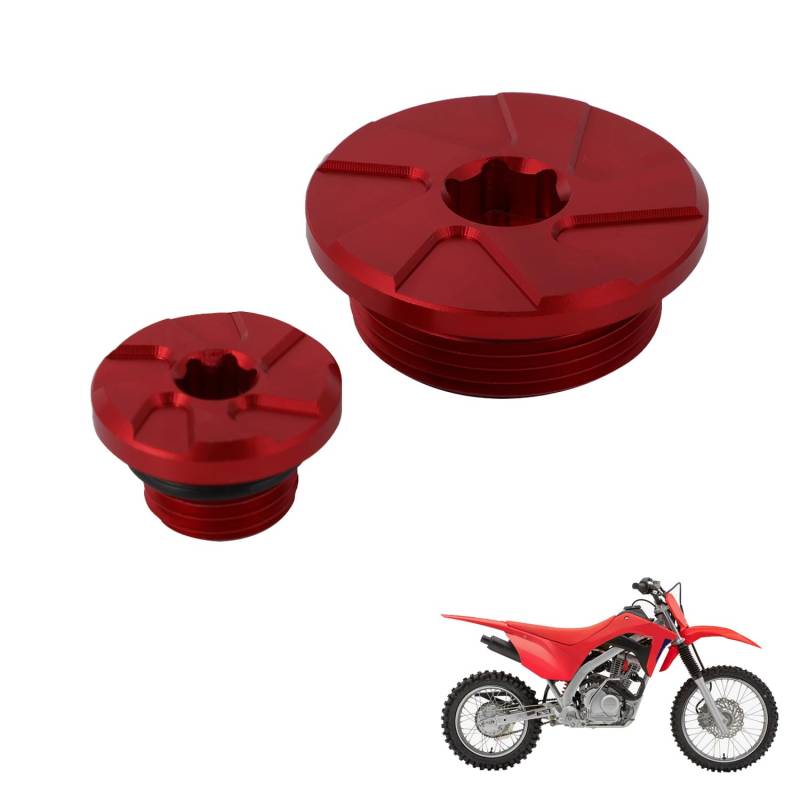 Runfarr 14 mm Nockenwellen-Ritzelschraube, CNC-Steuerkettenspanner, 14 mm Steckschlüssel für CRF110L 2013–2025, Rot von Runfarr