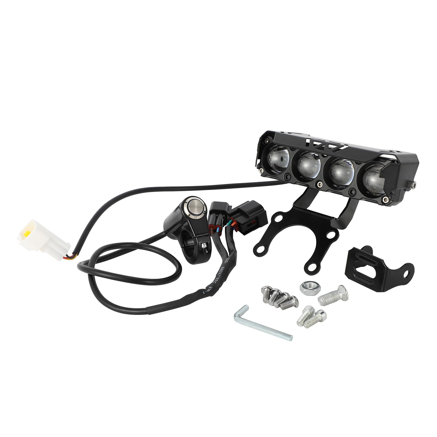 Runfarr Motorrad-Frontlichtleiste,Plug-and-Play Scheinwerfer-Set Fahrlicht-Scheinwerfer mit Schalter und Halterung für MX3/MX4/MX5 Runfarr Motorrad-Frontlichtleiste,Plug-and-Play Scheinwerfer-Set Fahrlicht-Scheinwerfer mit Schalter und Halterung für MX3/MX4/MX5 von Runfarr