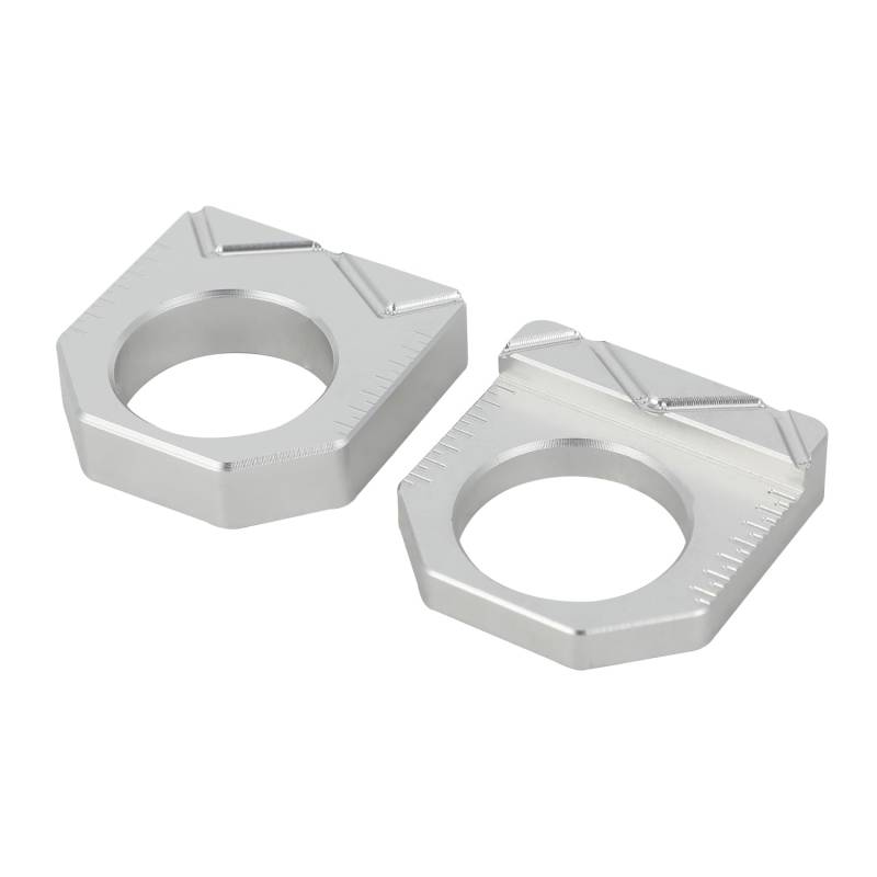 Runfarr Motorrad Hinterachsblöcke Kettenspanner für KX450F 2016-2018 KX250F 2017-2019 KX250/450 2019-2024 KX250X/450X 2022-2024 Silber von Runfarr
