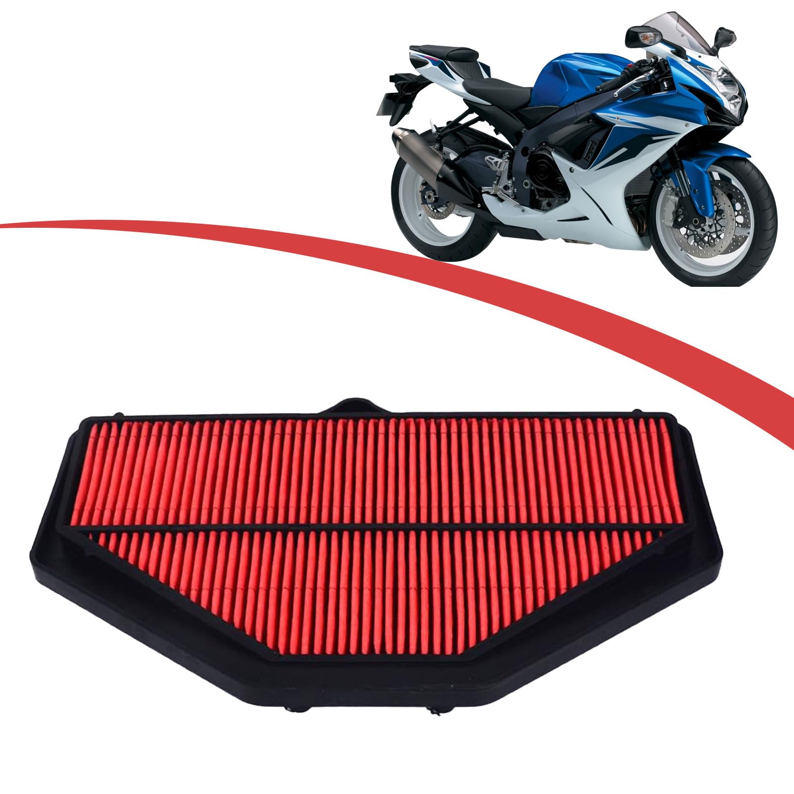 Runfarr Motorrad Luftfilter Ansaugluftfilter Motorrad Ansaugluftfilter Kit für GSX-R 600 750 2004-2005 Runfarr Motorrad Luftfilter Ansaugluftfilter Motorrad Ansaugluftfilter Kit für GSX-R 600 750 2004-2005 von Runfarr