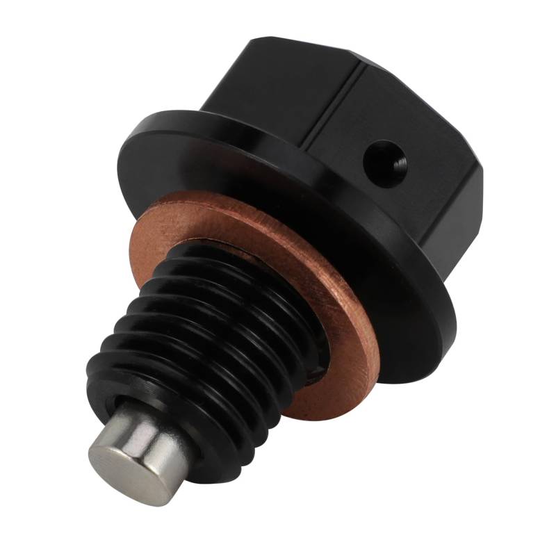 Runfarr Ölablassschraube, CNC Hochfeste Aluminiumlegierung Ölablassschraube Schraube mit eingebautem Magnet Entfernung von Eisenspänen Entwickelt für CRF110L Schwarz von Runfarr