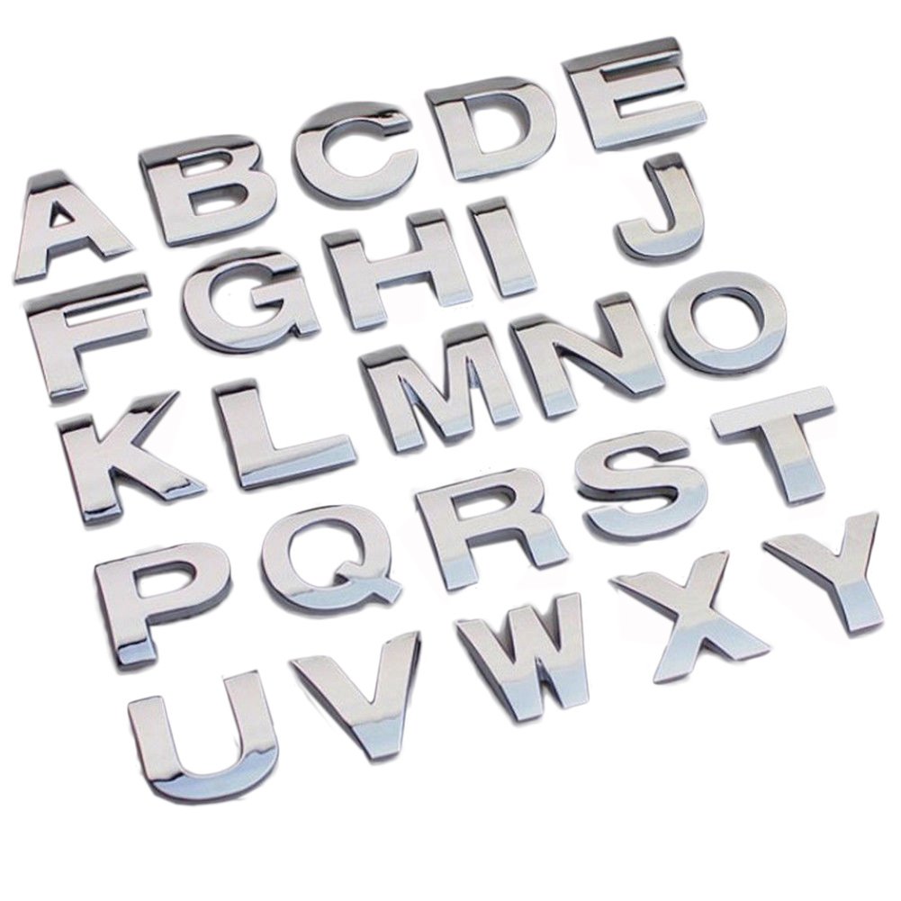 RUNGAO 26 Stücke DIY 3D Chrome Auto Emblem Aufkleber Alphabet Buchstaben Anzahl Symbol Abzeichen Aufkleber von Rungao