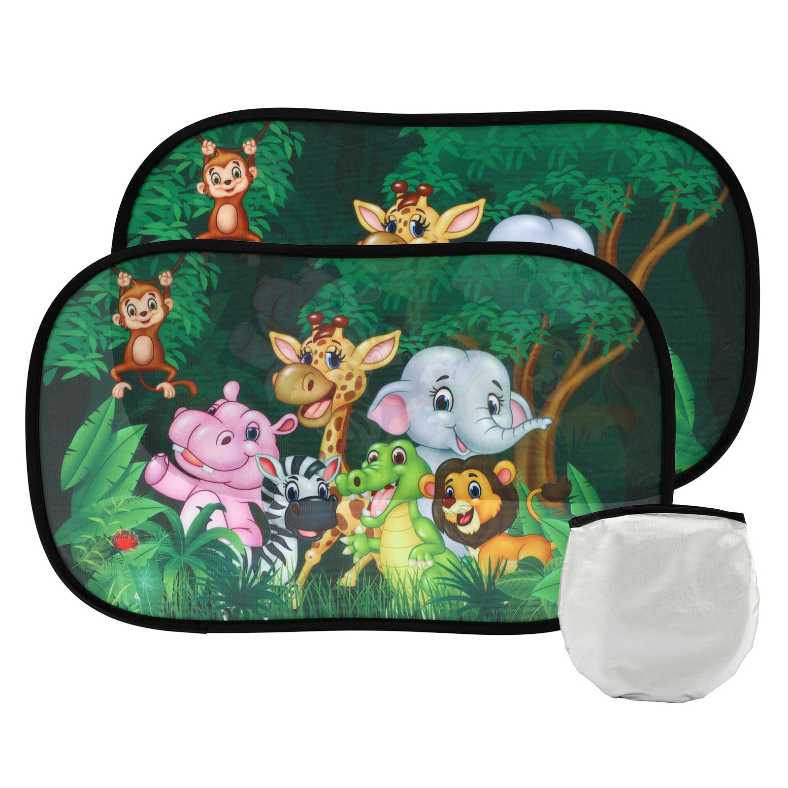 2 Stück Sonnenschutz für Autofenster, Baby, Kinder-Autofenster-Schatten für Kinder, UV-Strahlen, Sonnenlichtschutz, 50.8x30.5 cm Sonnenschutz für Auto-Seitenfenster, mit Aufbewahrungstasche (Wald) 2 Stück Sonnenschutz für Autofenster, Baby, Kinder-Autofenster-Schatten für Kinder, UV-Strahlen, Sonnenlichtschutz, 50.8x30.5 cm Sonnenschutz für Auto-Seitenfenster, mit Aufbewahrungstasche (Wald) von Runmeihe