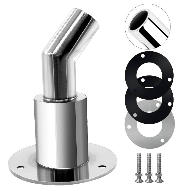 RUNYU Durch Rumpf Auspuff Hautanpassung, Edelstahl 316 Schiffsauspuff Rohrauspuff Schiffshardware Zubehör, 24mm Thru Hull Auspuff Montage, Standheizung Auspuff Boot für LKW Boot Auto von Runyu
