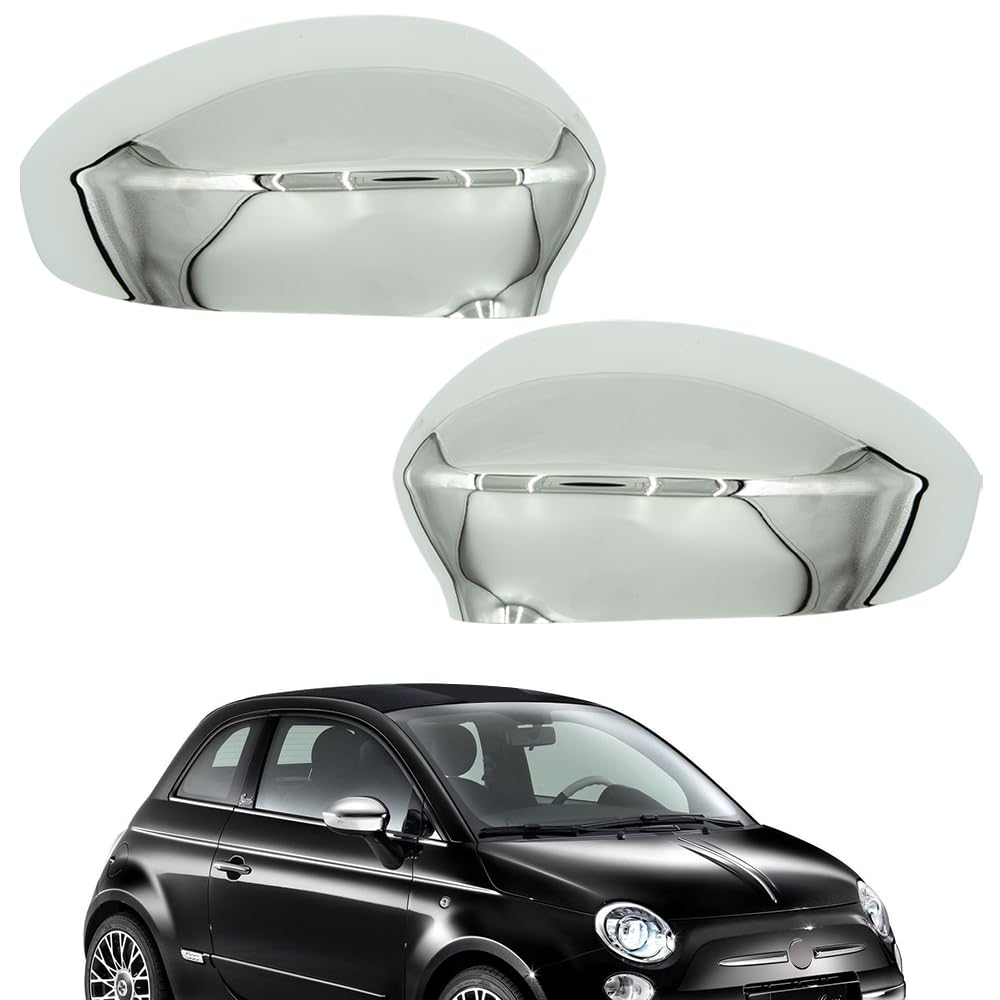 Ruolin Außenspiegelkappen 1 Paar, Rückspiegelabdeckungen Verchromt Auto Spiegelkappen Seitenspiegel Abdeckungen Kompatibel mit Fiat 500 2007-2023 Ruolin Außenspiegelkappen 1 Paar, Rückspiegelabdeckungen Verchromt Auto Spiegelkappen Seitenspiegel Abdeckungen Kompatibel mit Fiat 500 2007-2023 von Ruolin