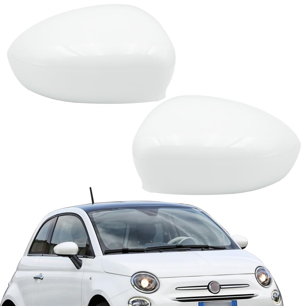Ruolin Außenspiegelkappen 1 Paar, Rückspiegelabdeckungen Weiß Auto Spiegelkappen Seitenspiegel Abdeckungen Kompatibel mit Fiat 500 2007-2023 Ruolin Außenspiegelkappen 1 Paar, Rückspiegelabdeckungen Weiß Auto Spiegelkappen Seitenspiegel Abdeckungen Kompatibel mit Fiat 500 2007-2023 von Ruolin