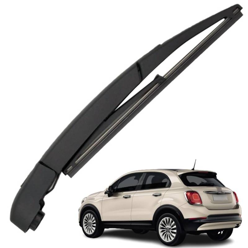 Ruolin Auto Heckscheibenwischer Schwarz, Ersatz Heckwischerarm Wischerarm Hinten + Scheibenwischer Wischer Set Ersatz für FIAT 500X 2014-2022 von Ruolin