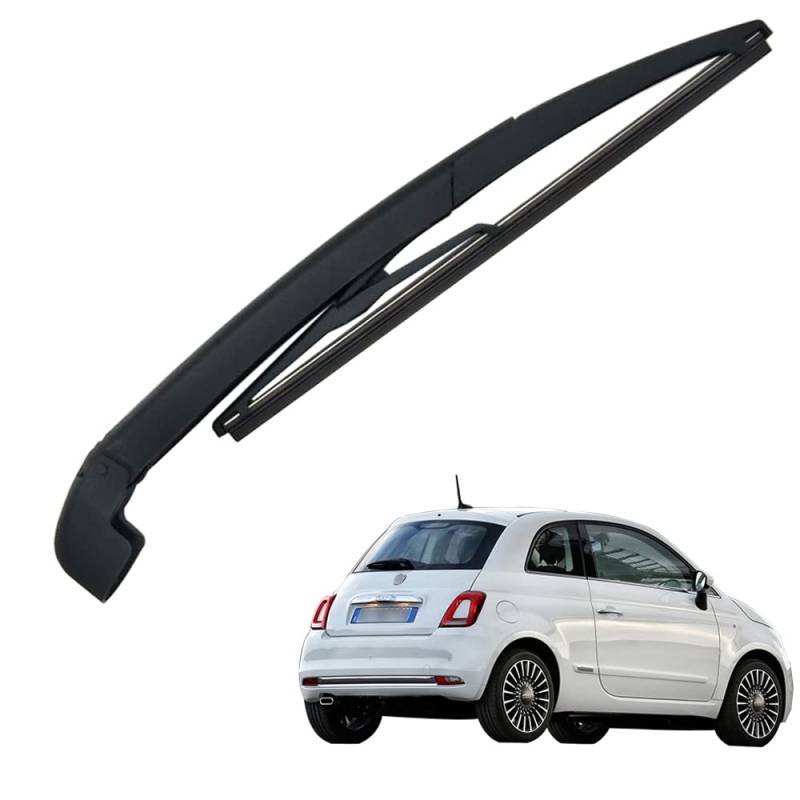 Ruolin Auto Heckscheibenwischer Schwarz, Ersatz Heckwischerarm Wischerarm Hinten + Scheibenwischer Wischer Set für FIAT 500 2007-2011 von Ruolin