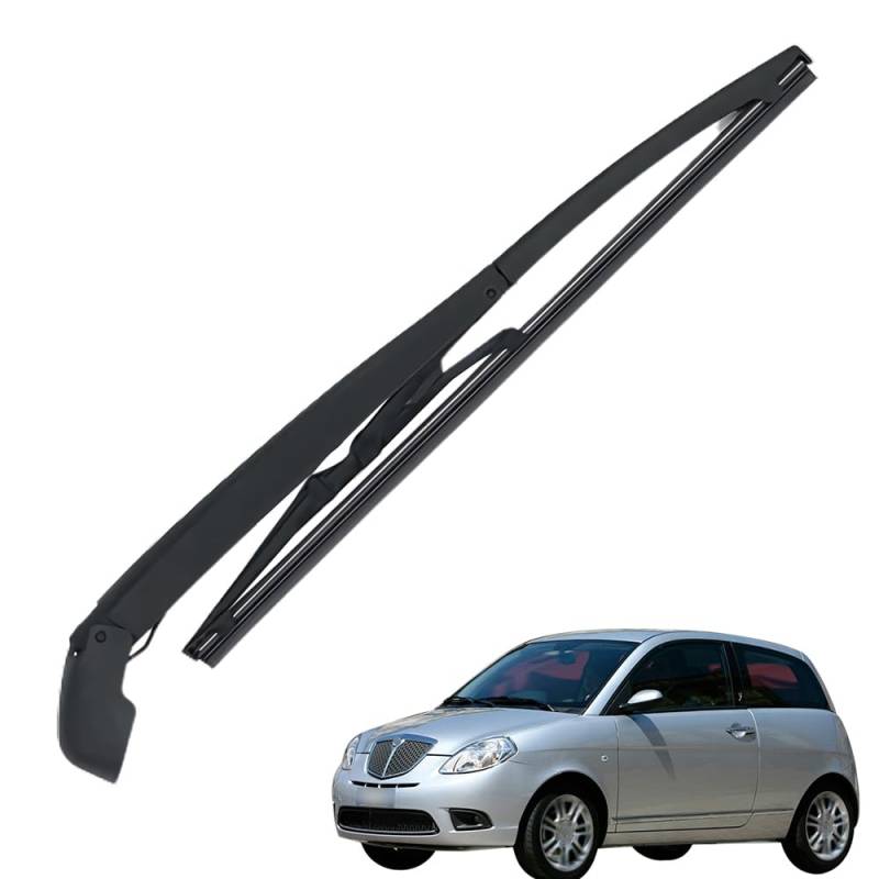 Ruolin Auto Heckscheibenwischer Schwarz, Ersatz Heckwischerarm Wischerarm Hinten + Scheibenwischer Wischer Set für Lancia Ypsilon 2003-2013 von Ruolin