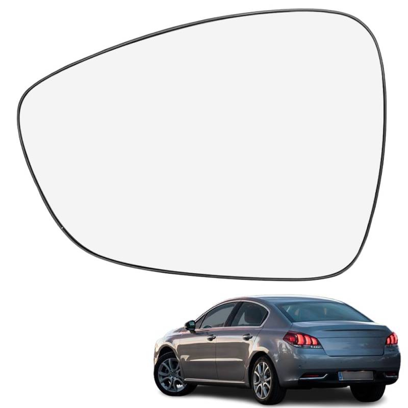 Ruolin Spiegelglas Links, Außenspiegel Glas Ersatz Spiegelglas Beheizbar Links Kompatibel mit Citroen C3 C4 C5 DS3 DS4 DS5, Kompatibel mit Peugeot 508 508SW 2011-2018 von Ruolin