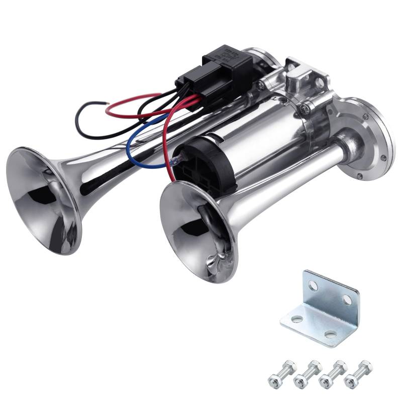 Rupse Hupe Luft Horn, Lufthorn Drucklufthorn auto Horn mit Kompressor 12V für PKW LKW Booten Motorrädern von Rupse