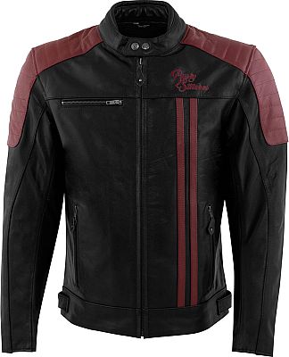 Rusty Stitches Cooper, Lederjacke - Schwarz/Dunkelrot - M von Rusty Stitches