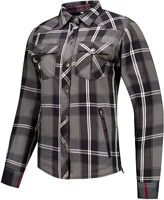 Rusty Stitches Liss V2, Hemd/Textiljacke Damen - Grau/Weiß/Schwarz - 40 von Rusty Stitches