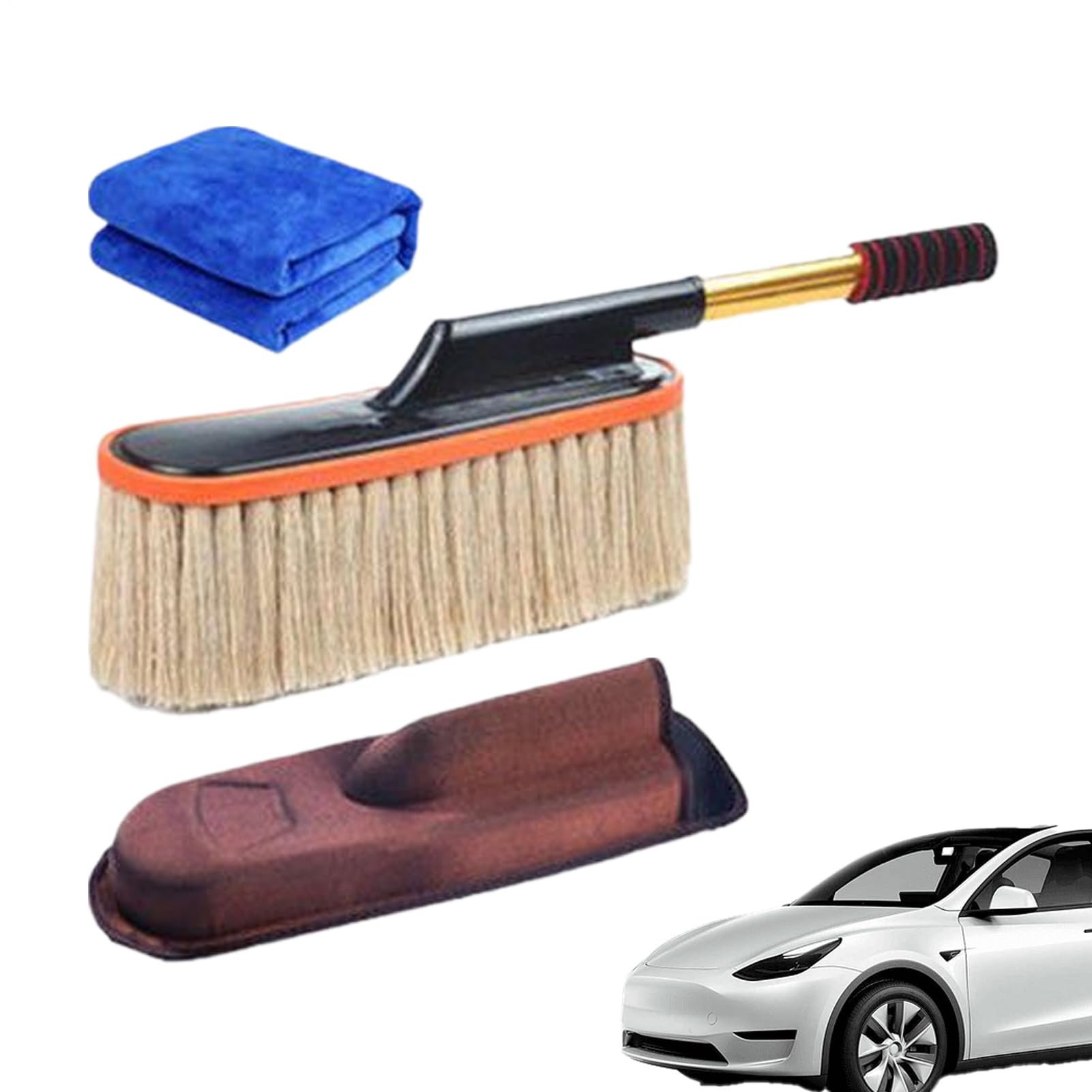 Ruwshuuk Auto-Staubentferner, Auto-Innen-Staubwedel-Detailbürste, Reinigungswerkzeug, , Baumwollhaar, tragbar für Reifen, , LKW, Motorrad, Wohnmobil, Auto Ruwshuuk Auto-Staubentferner, Auto-Innen-Staubwedel-Detailbürste, Reinigungswerkzeug, , Baumwollhaar, tragbar für Reifen, , LKW, Motorrad, Wohnmobil, Auto von Ruwshuuk