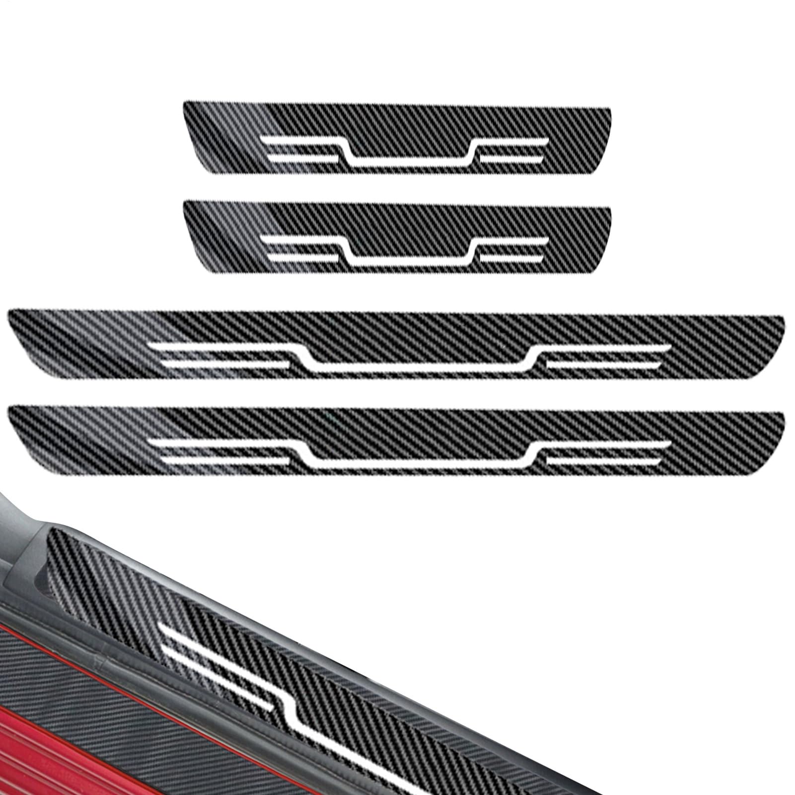 Ruwshuuk Türschwellenschutz Für Fahrzeuge - Schutzleiste Für Türschwelle - Schutzfolie Aus Carbonfiber Gegen Kratzer Für Autos & LKWs Mit Dekorativer Stufenabdeckung von Ruwshuuk