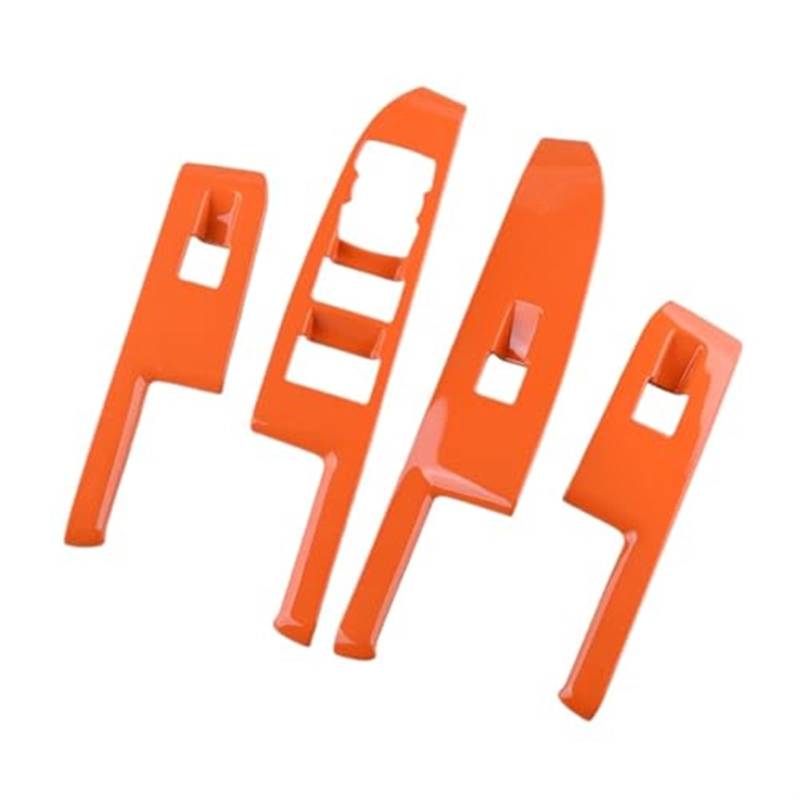 Rynplex 1 Set Fensterheber-Schalterfeldabdeckungsverkleidung for Ford Maverick 2022 2023, Orange ABS ABS Fenstersteuerungsverkleidung Abdeckung für Autofensterschalter von Rynplex