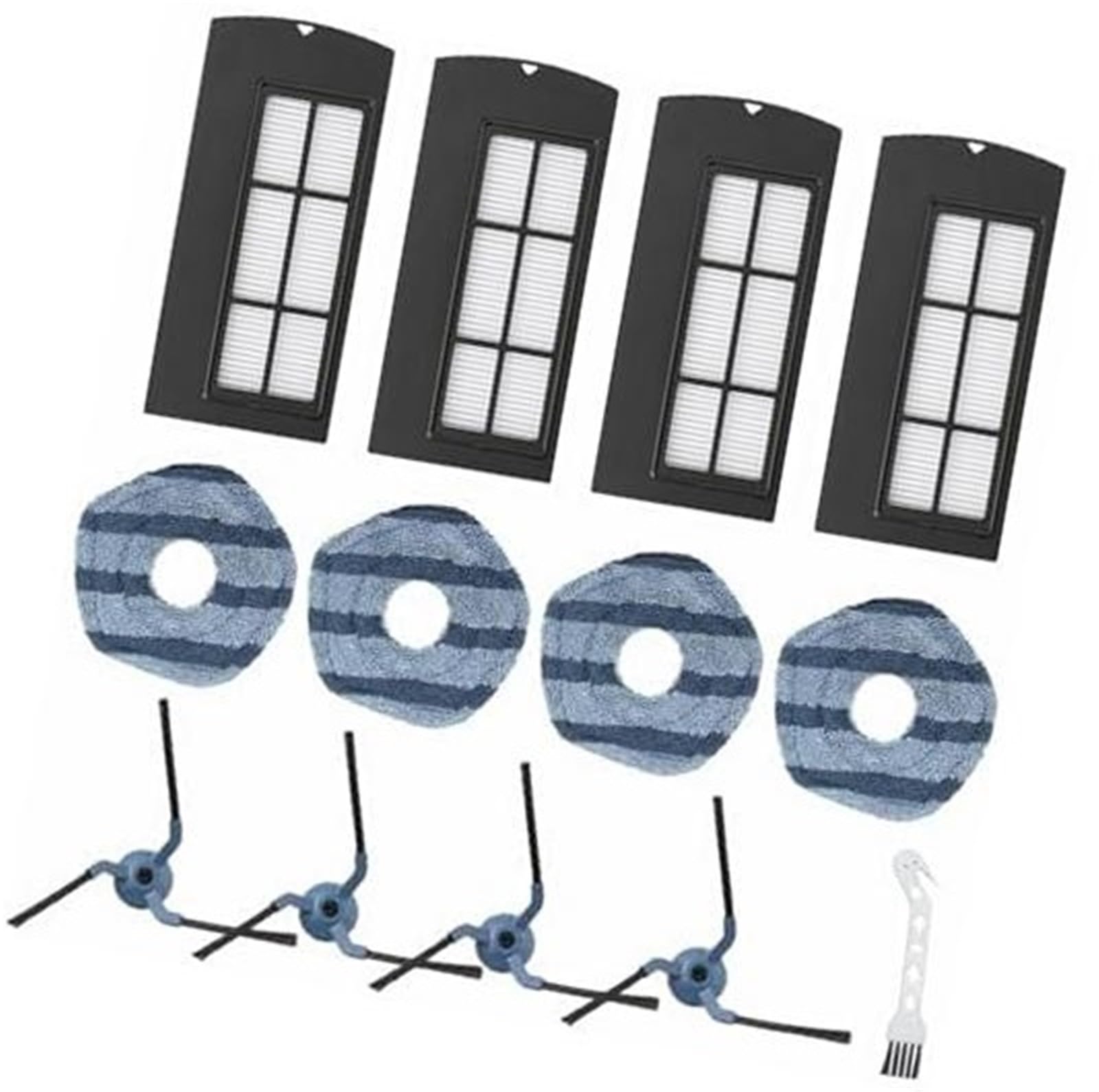 Rynplex 13-teiliges Zubehör for den Staubsauger Eufy Clean X9 Pro, Ersatzteile for den Staubsauger, 4 Hepa-Filter, 4 Wischtuch-Pads, 4 Seitenbürsten, 1 Reinigungsbürste Roboterstaubsauger-Ersatzset Rynplex 13-teiliges Zubehör for den Staubsauger Eufy Clean X9 Pro, Ersatzteile for den Staubsauger, 4 Hepa-Filter, 4 Wischtuch-Pads, 4 Seitenbürsten, 1 Reinigungsbürste Roboterstaubsauger-Ersatzset von Rynplex