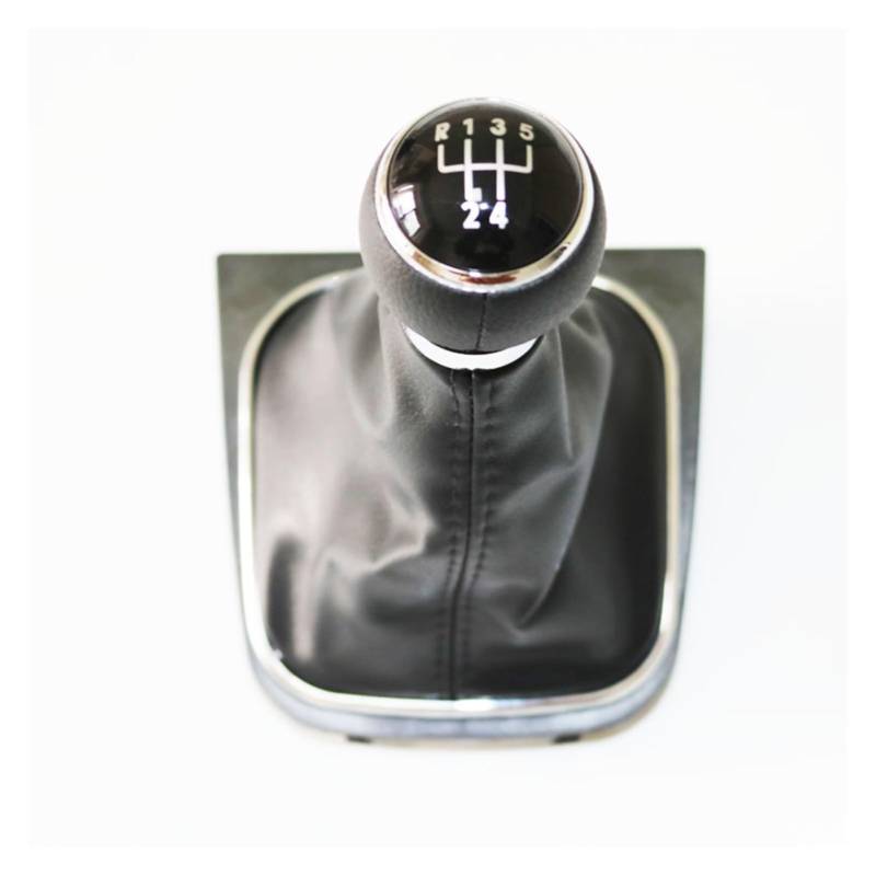 Rynplex 1KD711113 5-Gang-Auto-PU-Schaltknäufe mit abgedeckter PU-Ledermanschette, for VW, for Golf 6 MK6, for Jetta 5, for Golf 5 MK5 1KD711113 Auto-Schaltknauf von Rynplex