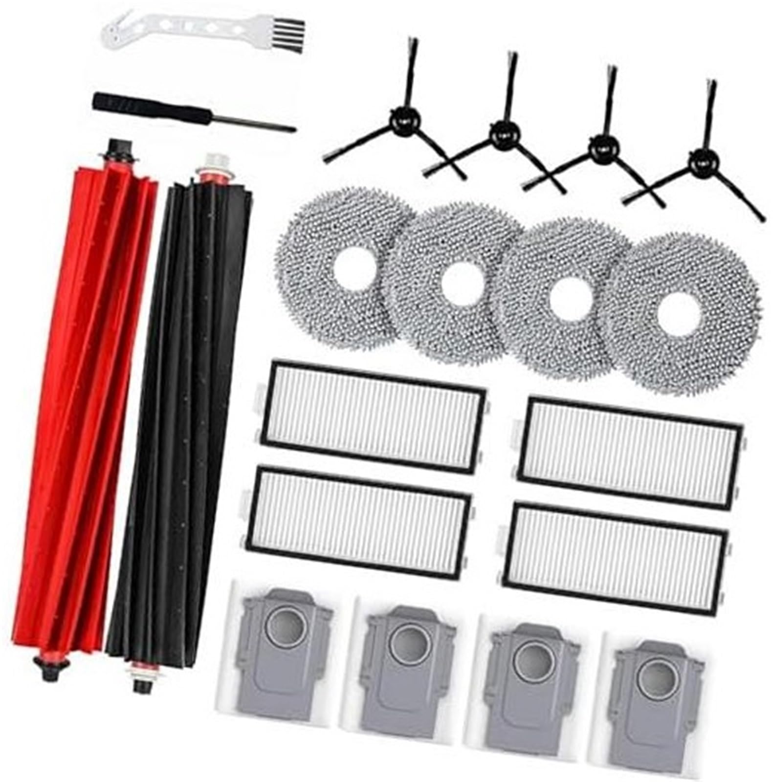Rynplex 20-teilige Ersatzteile for Roborock, Qrevo Master, for Roborock, Qrevo Slim V20 Staubsauger. 2 Hauptbürsten, 4 HEPA-Filter, 4 Seitenbürsten, 4 Wischtuch-Pads, 4 Staubbeutel, 1 Reinigungswerkze Rynplex 20-teilige Ersatzteile for Roborock, Qrevo Master, for Roborock, Qrevo Slim V20 Staubsauger. 2 Hauptbürsten, 4 HEPA-Filter, 4 Seitenbürsten, 4 Wischtuch-Pads, 4 Staubbeutel, 1 Reinigungswerkze von Rynplex