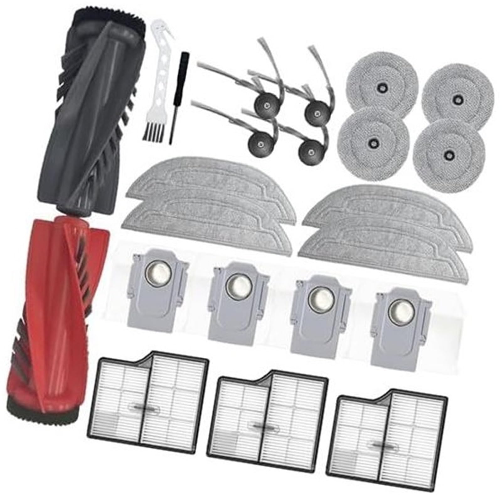 Rynplex 23-teiliges Ersatzteilzubehör for Roborock, Saros 10 G30 Staubsauger, 1 Doppel-Hauptbürste, 8 Wischpads, 3 HEPA-Filter, 4 Staubbeutel, 4 Seitenbürsten, 1 Reinigungsbürste, 1 Schraubendreher Ro Rynplex 23-teiliges Ersatzteilzubehör for Roborock, Saros 10 G30 Staubsauger, 1 Doppel-Hauptbürste, 8 Wischpads, 3 HEPA-Filter, 4 Staubbeutel, 4 Seitenbürsten, 1 Reinigungsbürste, 1 Schraubendreher Ro von Rynplex