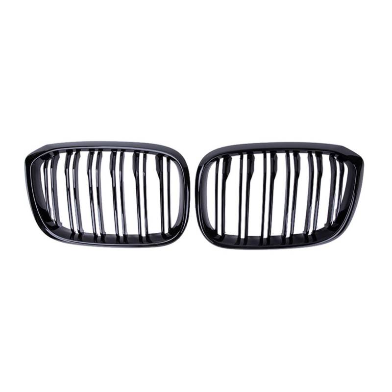 Rynplex 2PCS Frontgrill Grill Doppel Lamellen, for, for 3 4 X3 X4 G01 G02 G08 2018 2019 2020 Racing Grills Auto Styling Zubehör Auto-Kühlergrill(Glossy Black) von Rynplex