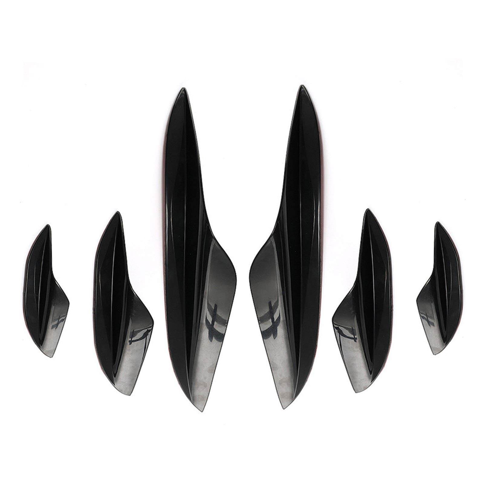 Rynplex 6-teiliges Frontstoßstangen-Canards-Flossen-Splitter-Karosseriespoiler-Kit in glänzendem Schwarz, for, E90 E92 E93 M3 2005–2012 Autospoilerverkleidung Rynplex 6-teiliges Frontstoßstangen-Canards-Flossen-Splitter-Karosseriespoiler-Kit in glänzendem Schwarz, for, E90 E92 E93 M3 2005–2012 Autospoilerverkleidung von Rynplex