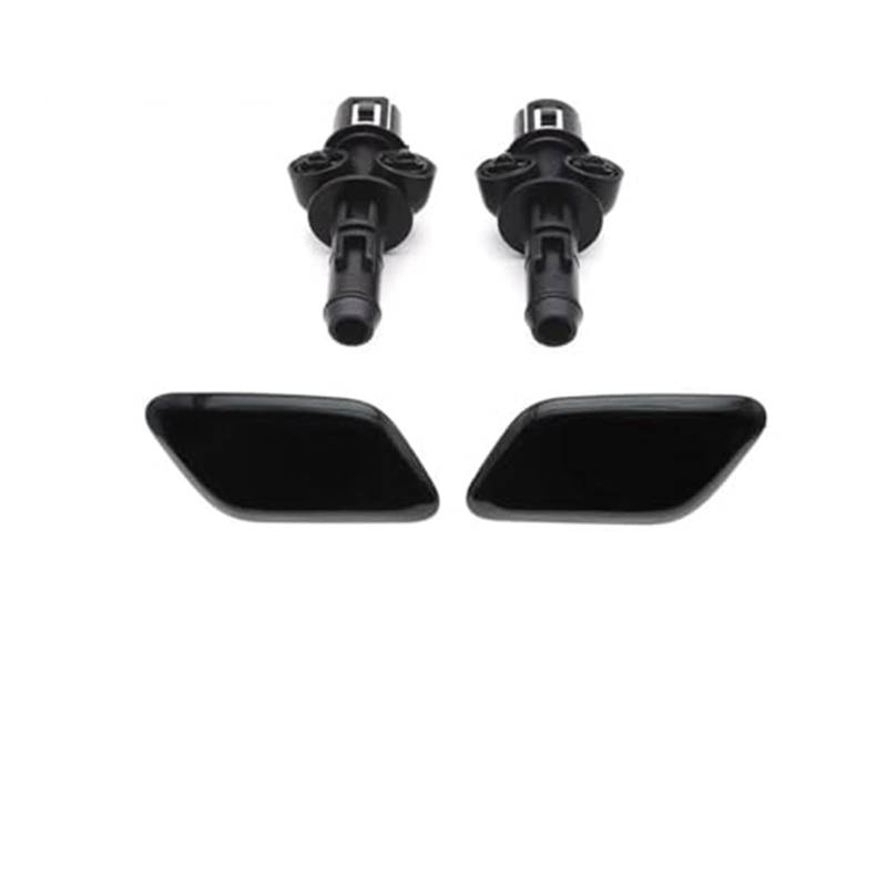 Rynplex 85044-09901 85045-09901 Frontstoßstangen-Scheinwerferwaschanlage, Sprühdüsen-Abdeckkappe mit Anschluss, for Toyota, Avensis T25 2006–2008 Wasserdichter Autowaschdüsenschutz(Black Black Set) von Rynplex