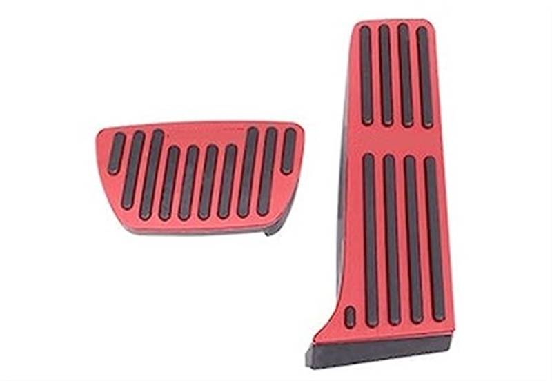 Rynplex Aluminium Auto Gaspedal Kraftstoff Bremspedal Fußstütze Pedale Abdeckung Pads, for Toyota, Highlander XU70 2020 2021 2022 Autopedalabdeckung(Black at 2PCS RED) von Rynplex