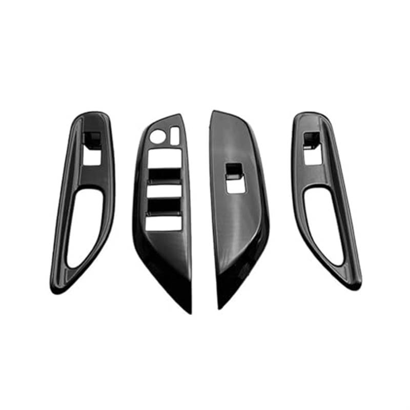 Rynplex Auto Glänzend Schwarz Fenster Glas Lift Knopf Verkleidung Schalter Abdeckung Tür Armlehne Panel, for Toyota, YARiS Cross 2020-2023 RHD Fenster Steuerung Verkleidung Abdeckung für Autofenstersc von Rynplex