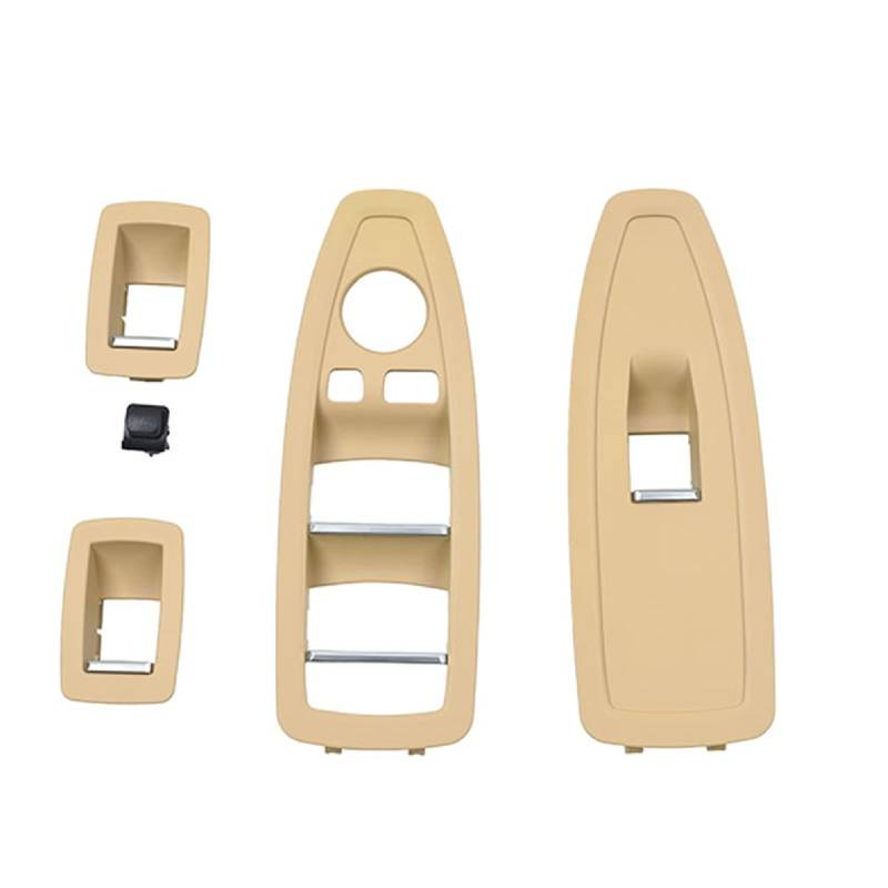 Rynplex Auto-Innentür-Fensterheber-Schalter-Tastenfeld-Zierabdeckung ersetzen, for, 1 3 4 Serie F20 F30 F31 F34 F35 F36 Verkleidungsblende für Autofensterschalter(4pcs Full Set Beige) von Rynplex