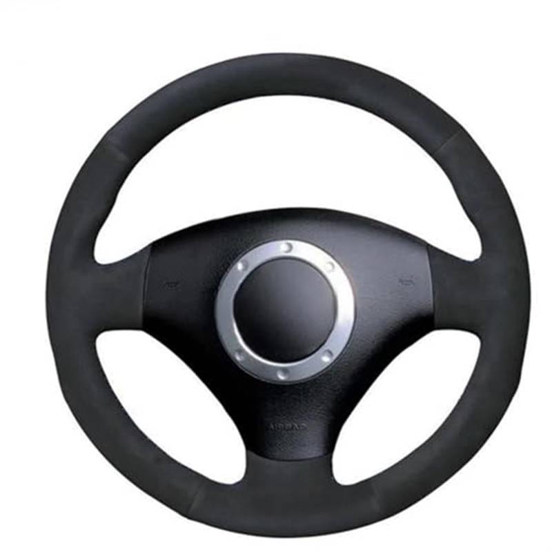 Rynplex Auto-Lenkradabdeckung, for A2 8Z A3 8L, for Sportback A4 B6, for Avant A8 A6 C5 D2 TT 8N S3 S4 R Leder Auto-Lenkradbezug(Black Light Blue Thread) von Rynplex