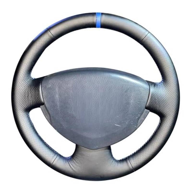 Rynplex Auto-Lenkradabdeckung, for Megane 2, for Kangoo, for Scenic 2 2002–2009, Autozubehör, schwarzes rutschfestes Lenkradgeflecht Auto-Lenkradbezug(Black Orange Thread) von Rynplex
