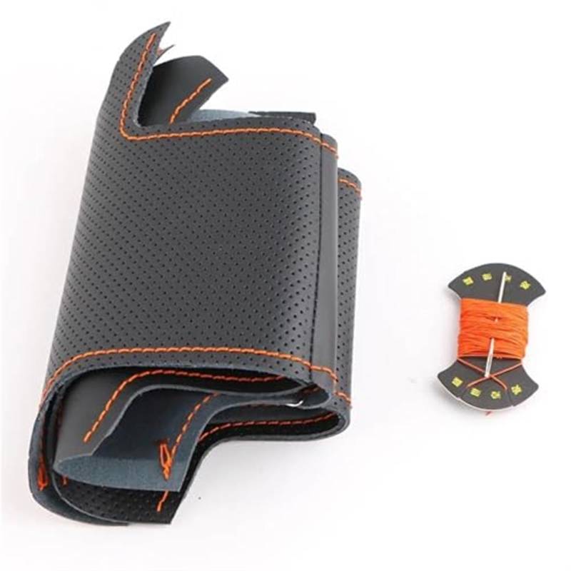 Rynplex Auto-Lenkradabdeckung, for Toyota, for Sienna 2021 2022 2023, for Highlander 2020 2021 2022 Hybrid-Lenkgeflecht Auto-Lenkradbezug(Black Orange Thread) von Rynplex