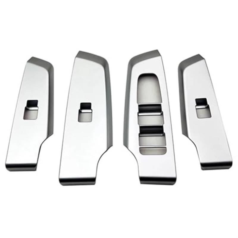 Rynplex Auto Matt Silber Fensterglas Lift Knopf Schalter Abdeckung Verkleidung Tür Armlehne Panel, for Mitsubishi, Outlander 2022 2023 RHD Fenster Steuerung Verkleidung Abdeckung für Autofensterschalt von Rynplex