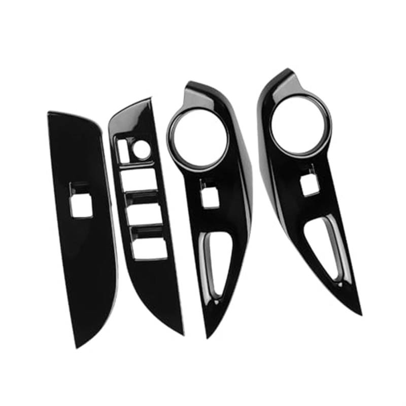 Rynplex Autofensterglas-Hubknopfabdeckungsverkleidung, for Toyota, for Corolla, Cross 2021 2022 RHD Glänzend Schwarz Schalter Tür Armlehne Panel Fenstersteuerungsverkleidung Abdeckung für Autofensters von Rynplex