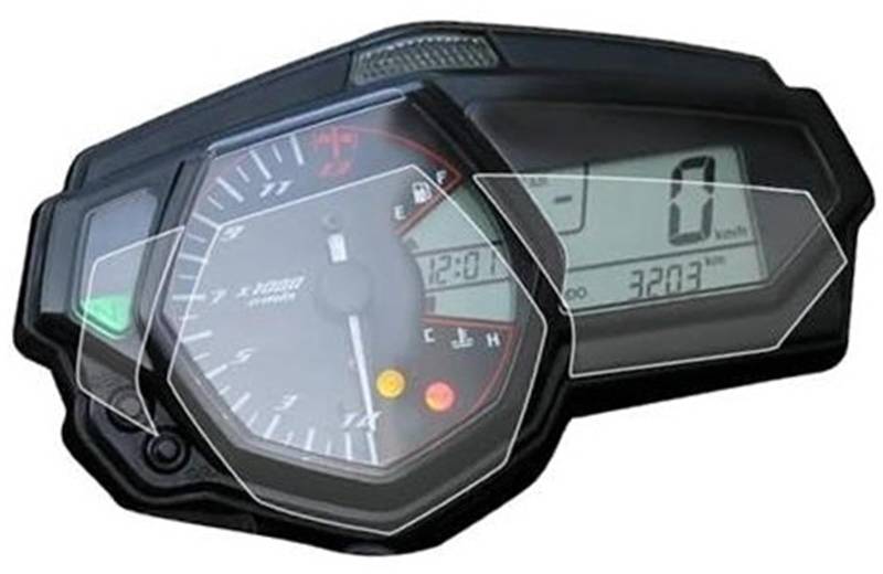 Rynplex Displayschutzfolie Motorrad Tacho Scratch Cluster Displayschutzfolie Schutzfolie, for YZF R3 MT-03 YZF-R3 MT03 YZFR3 2015-2017 Displayschutzfolie für das Armaturenbrett von Motorrädern(BLACK 1 von Rynplex