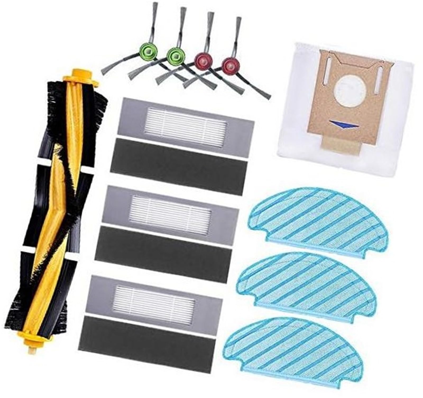 Rynplex Ersatzzubehör for Ecovacs DEEBOT OZMO T8 AIVI T8MAX, 1 Hauptbürste, 4 Seitenbürsten, 3 Filter, 3 Wischtücher, 1 Staubbeutel Staubsauger-Ersatzset Rynplex Ersatzzubehör for Ecovacs DEEBOT OZMO T8 AIVI T8MAX, 1 Hauptbürste, 4 Seitenbürsten, 3 Filter, 3 Wischtücher, 1 Staubbeutel Staubsauger-Ersatzset von Rynplex