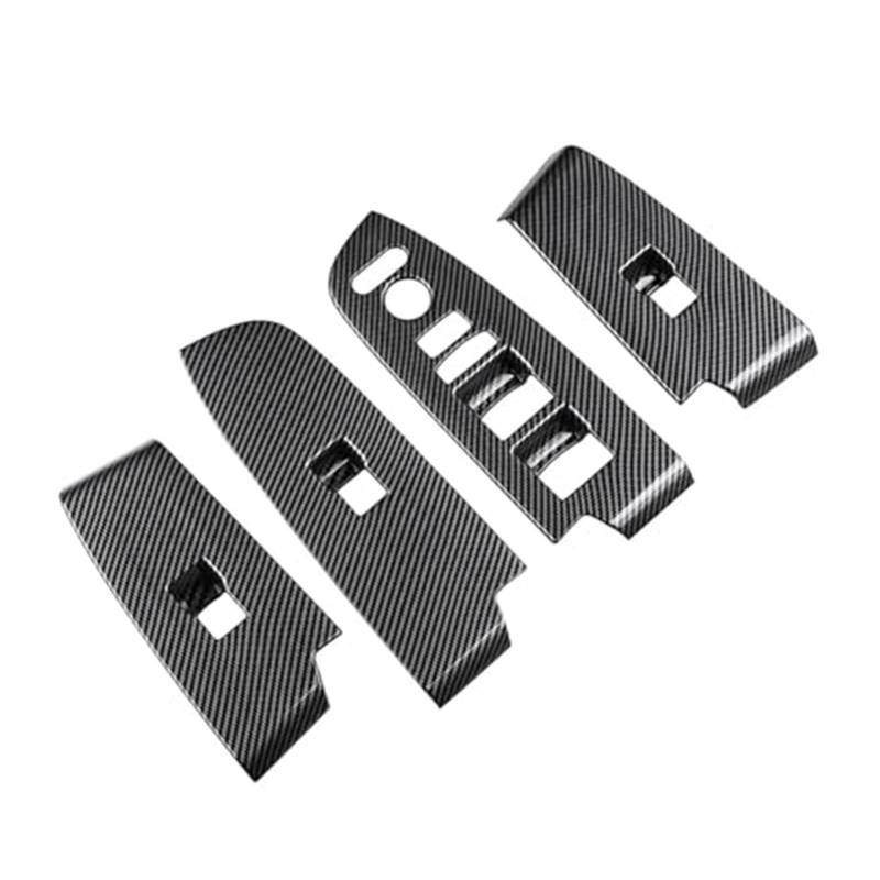 Rynplex Fensterglas-Lift-Taste, Zierschalter for HRV HR-V, for Vezel, 2021 2022 RHD, Carbon Fiber Armlehne Panel Aufkleber Abdeckung Tür Fenster Steuerung Zierleiste Abdeckung für Autofensterschalter von Rynplex
