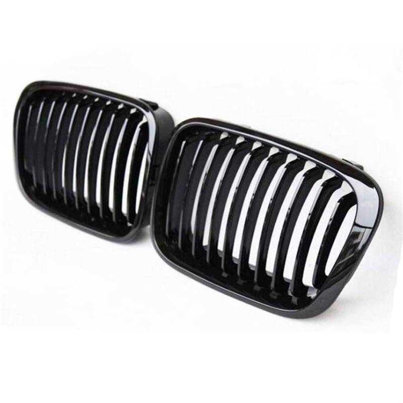 Rynplex Glänzend schwarzer Frontgrill im Lamellenstil, for, for E46 4-Türer 1998 1999 2000 2001, Auto-Styling Auto-Kühlergrill(Gloss Black) von Rynplex