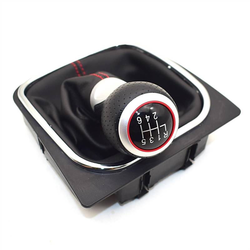 Rynplex Manueller Schaltknauf, Hebelstift, 5-6-Gang-Handball, Auto-Styling, for VW, for Volkswagen, for Golf 5 oder 6 MK5 oder 6 Auto-Schaltknauf(RED 6 Speed) von Rynplex