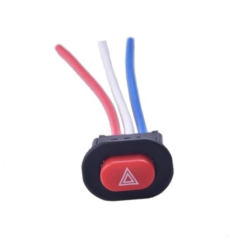 Rynplex Motorrad Schalter Warnblinkschalter Taste Doppelblitz Warnung Notfalllampe Signalblinker mit 3 Drähten, for, Warnblinkschalter für Autos von Rynplex