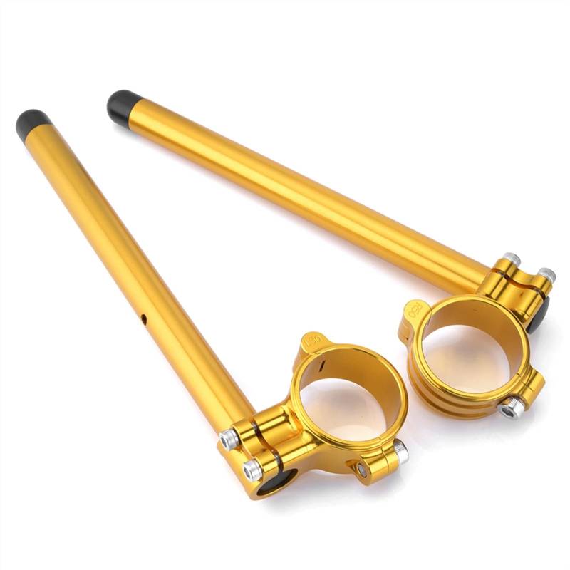 Rynplex Motorrad Universal Racing CNC Höher Angehoben 33mm 35mm 37mm Clip On Ons Clipon Gabel Lenker Lenker Silber Farbe Motorrad-Lenker-Riser-Klemme(35mm Golden) von Rynplex