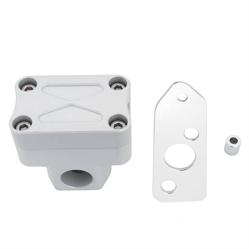 Rynplex Motorradteile Lenkererhöhung Lenkerständer Pfostenklemme Riser Schwarz Chrom Ruckus Zoomer Scooter NPS50 2003-2012 Motorrad-Lenker-Riser-Klemme(Silver) von Rynplex