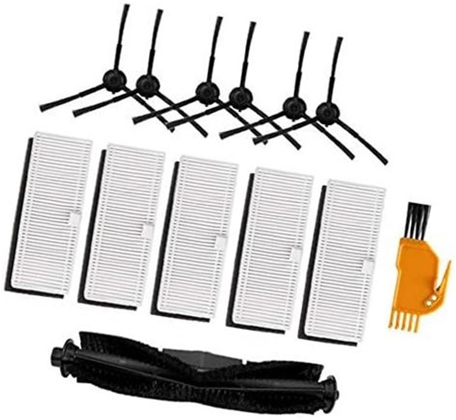Rynplex Rollenbürsten-Filter-Mopp-Tuch-Kits for Proscenic, M7 Pro, HONITURE Q6, Uoni V980PLUS, Kyvol Cybovac S31 Staubsauger (13-teiliges Kit) Staubsauger-Ersatzset(Black 13Pcs Kit) von Rynplex