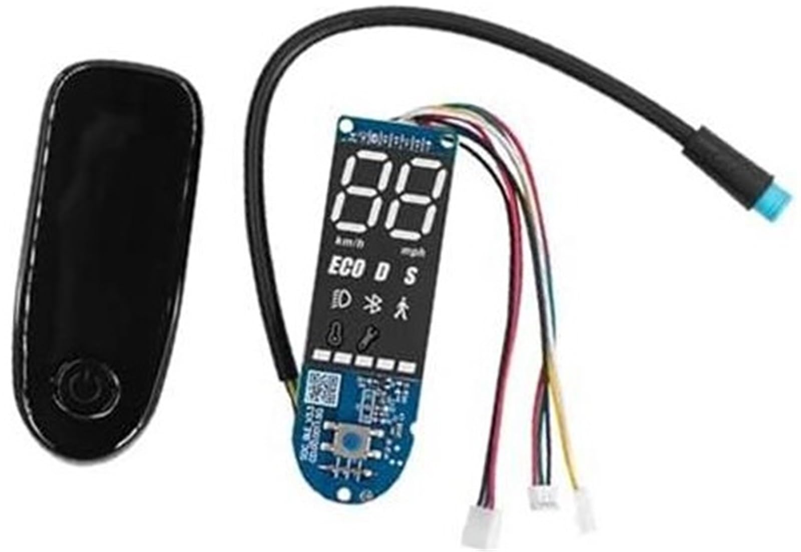Rynplex Wasserdichte Display-Silikonabdeckung Armaturenbrett BT-Platinenteile, for Ninebot, F20 F25 F30 F40 Elektroroller Armaturenbrettgehäuse Scooter-Armaturenbrett-Abdeckung(BLACK Dashboard With Ca von Rynplex
