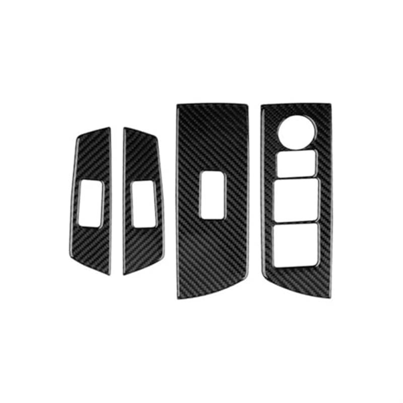 Rynplex Zierleiste for Fensterglas-Hebeknopf, for Mazda CX-9 2016-2020 RHD Carbon Fiber Türarmlehnenverkleidung Aufkleber Schalter Fenstersteuerungsleiste Abdeckung für Autofensterschalter von Rynplex
