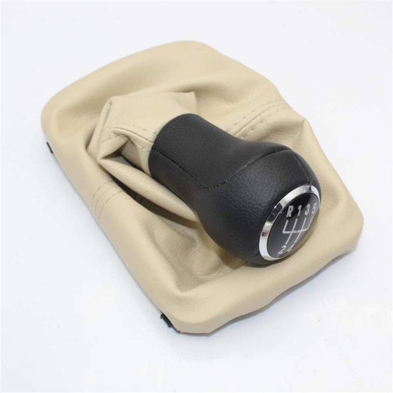 Rynplex for VW, for Käfer, 1998 1999 2000 2001 2002 2003 2004 2005 2006 2007 2008 2009 2010 5-Gang-Schaltknauf, Ledermanschette Auto-Schaltknauf(Beige Giator) von Rynplex