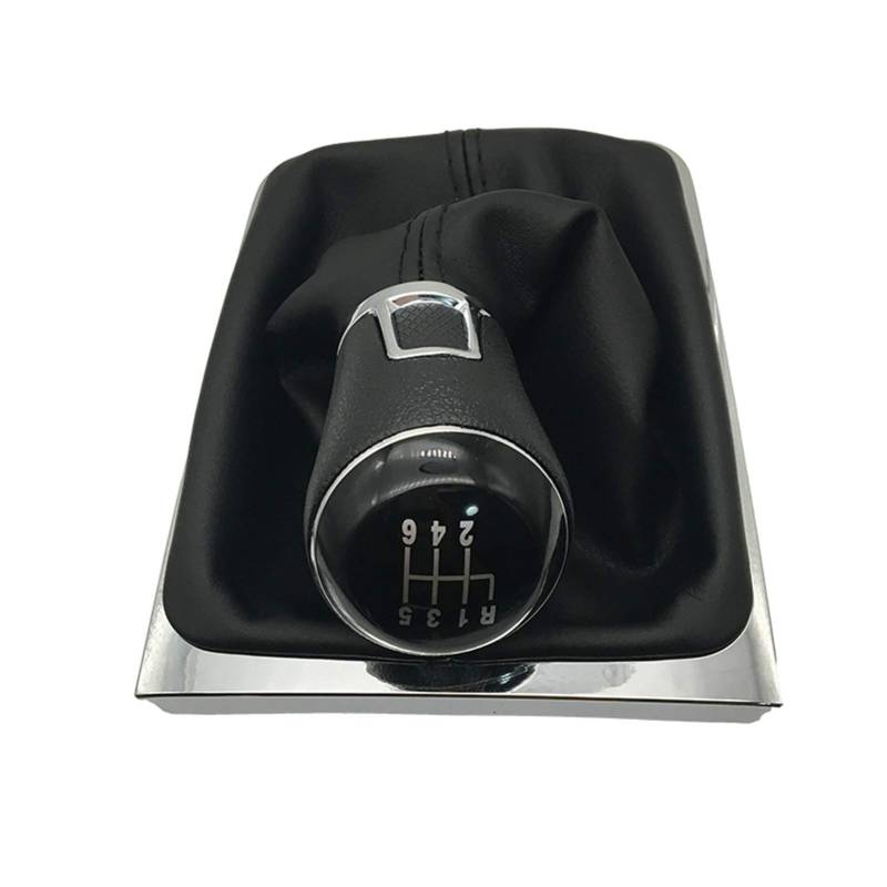 Rynplex for VW, for Passat B7 CC Schaltknauf 12 mm 5 6 Gang Auto Schaltknauf mit Schaltmanschetten Kofferraumabdeckung Auto-Schaltknauf(6 Speed) von Rynplex